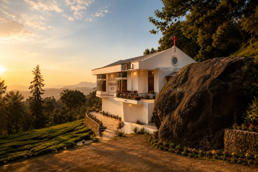 Golden hour over the tea rows